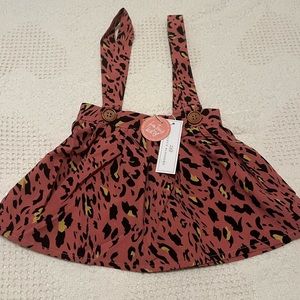 NWT Baileys Blossom animal print skirt overall